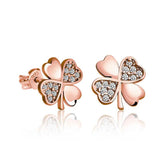 Boucle d'oreille femme trèfle en argent